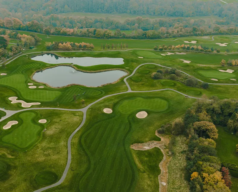 Aerial view of golf course