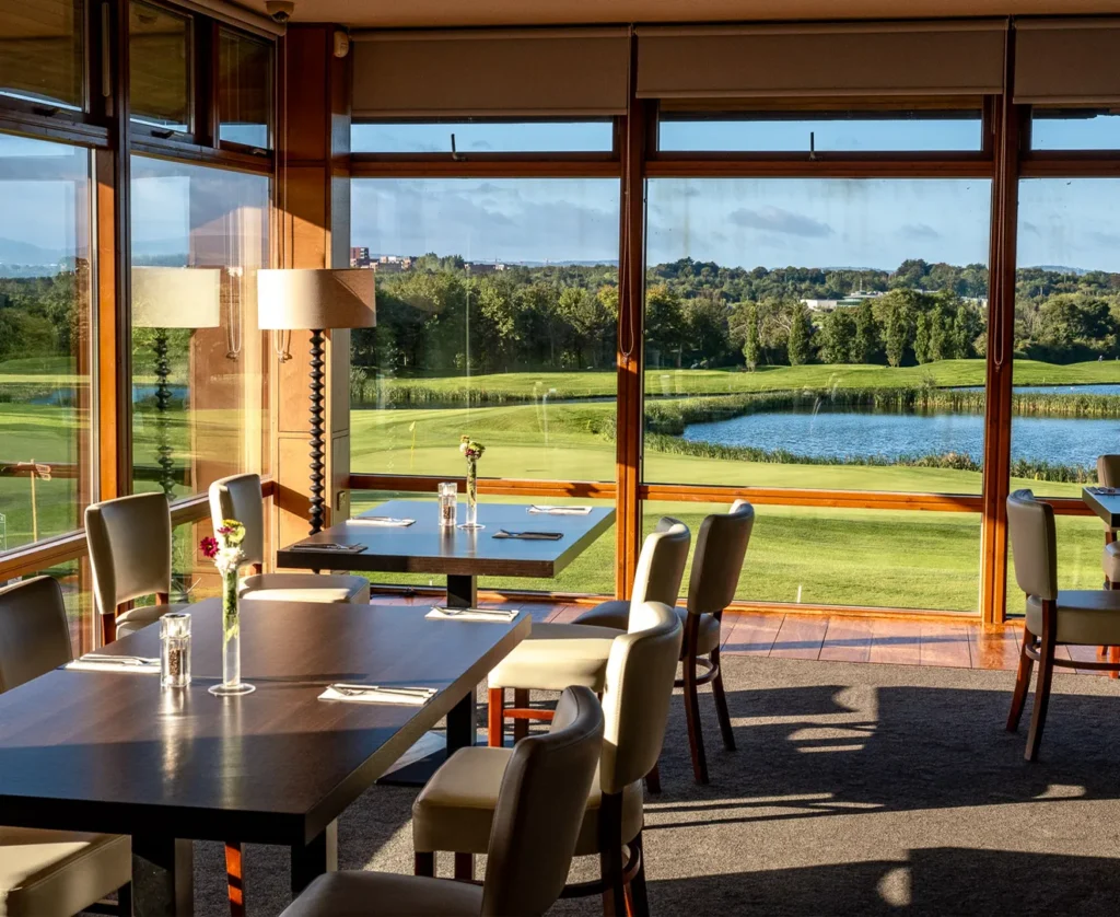 View of course from inside restaurant
