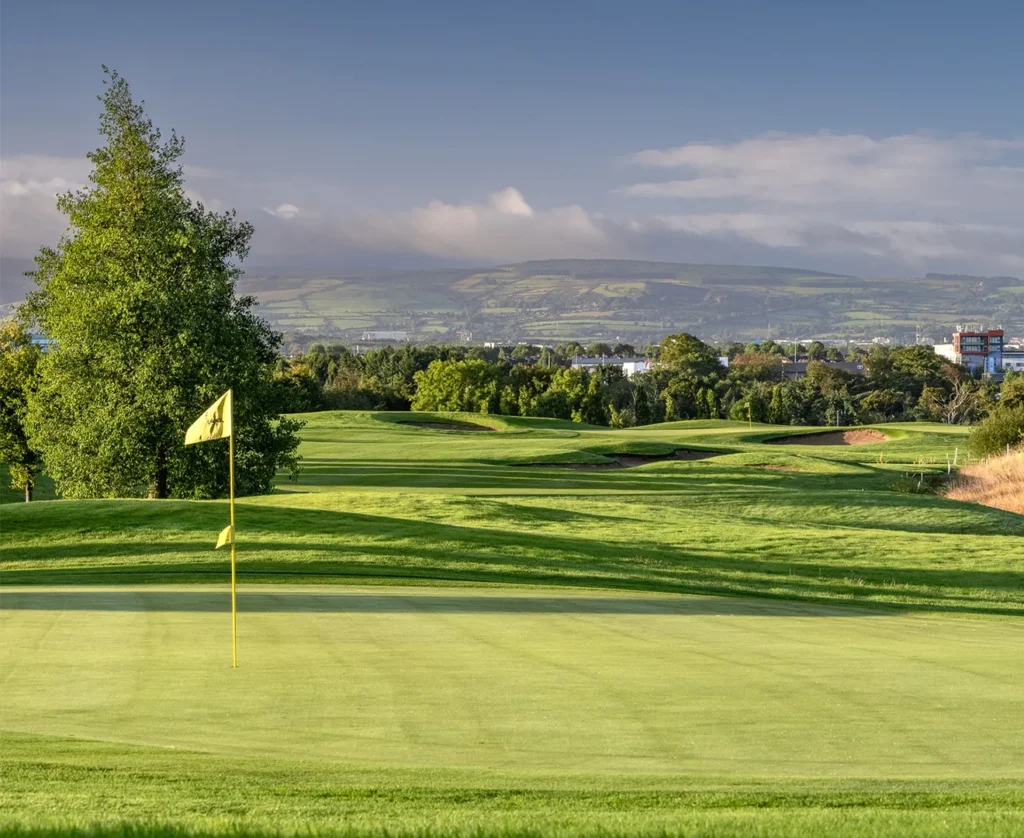 View of mountains from golf hole
