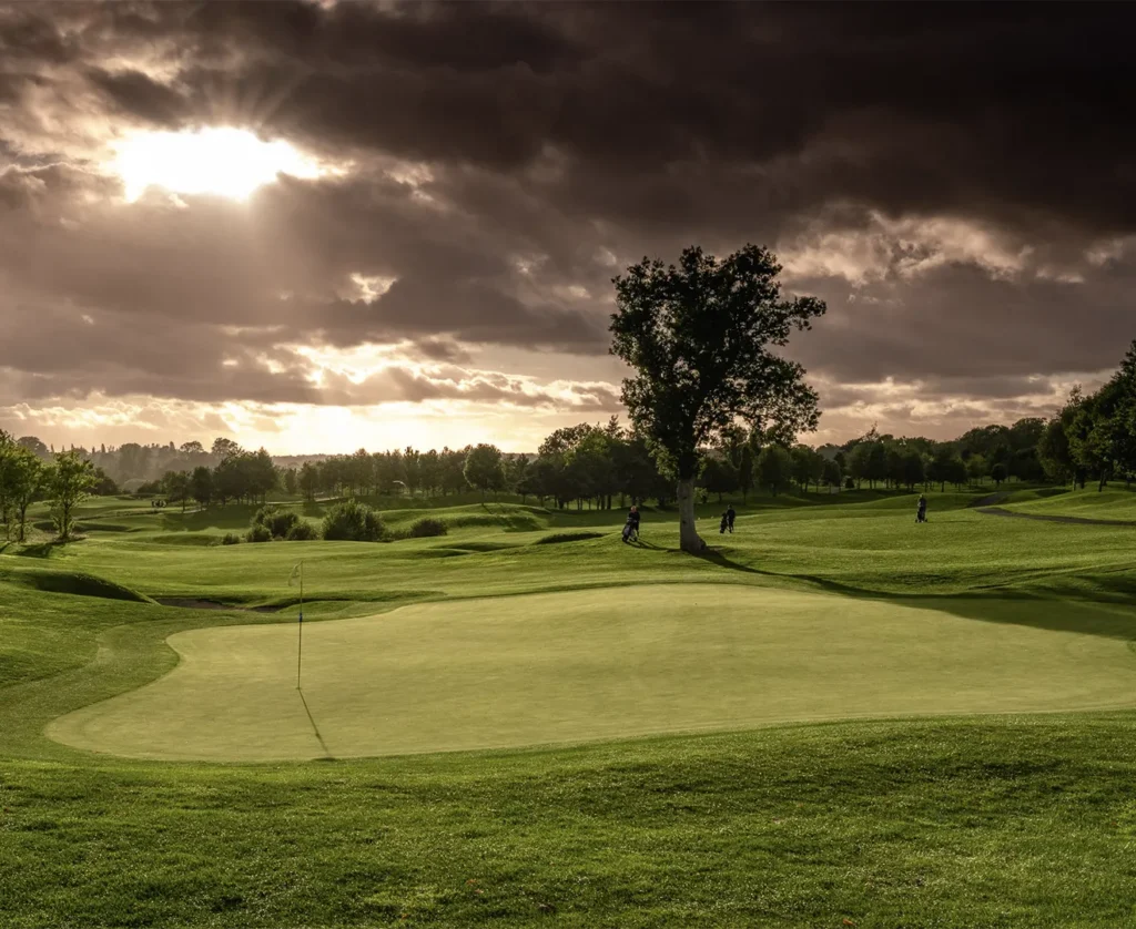 Damatic clouds over gold hole